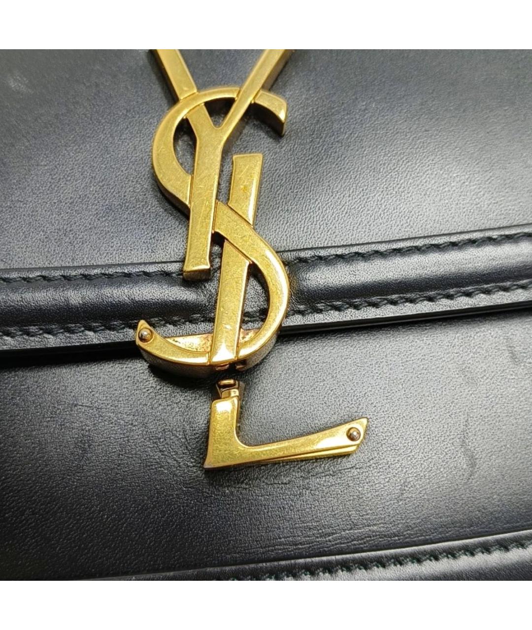 SAINT LAURENT Черная кожаная сумка через плечо, фото 8