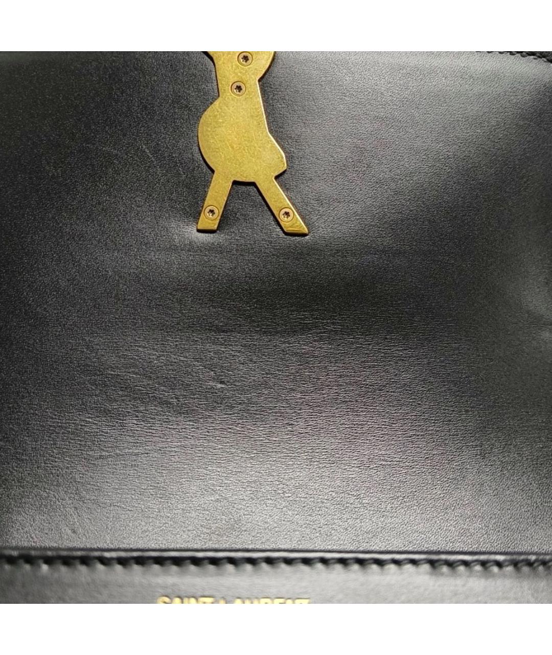 SAINT LAURENT Черная кожаная сумка через плечо, фото 7