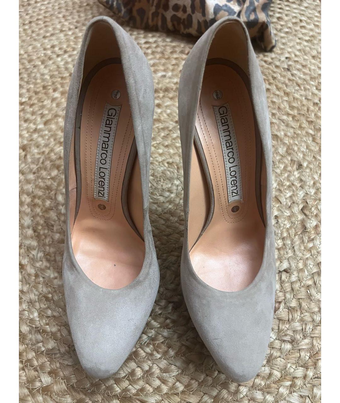 GIAN MARCO LORENZI Бежевые замшевые туфли, фото 2