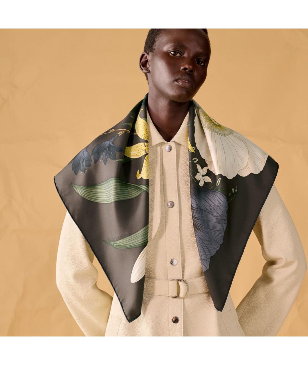 HERMES Мульти шелковый платок, фото 2