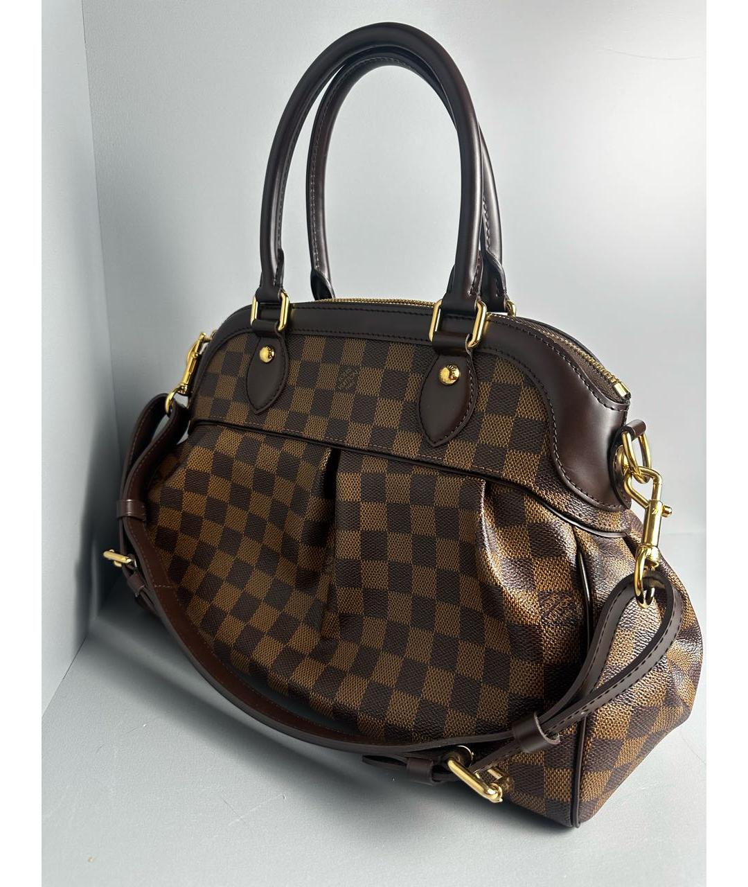 LOUIS VUITTON Коричневая кожаная сумка с короткими ручками, фото 2