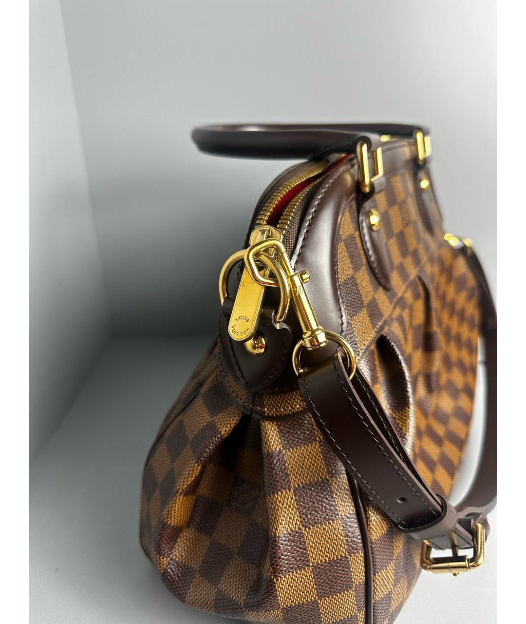 LOUIS VUITTON Коричневая кожаная сумка с короткими ручками, фото 3