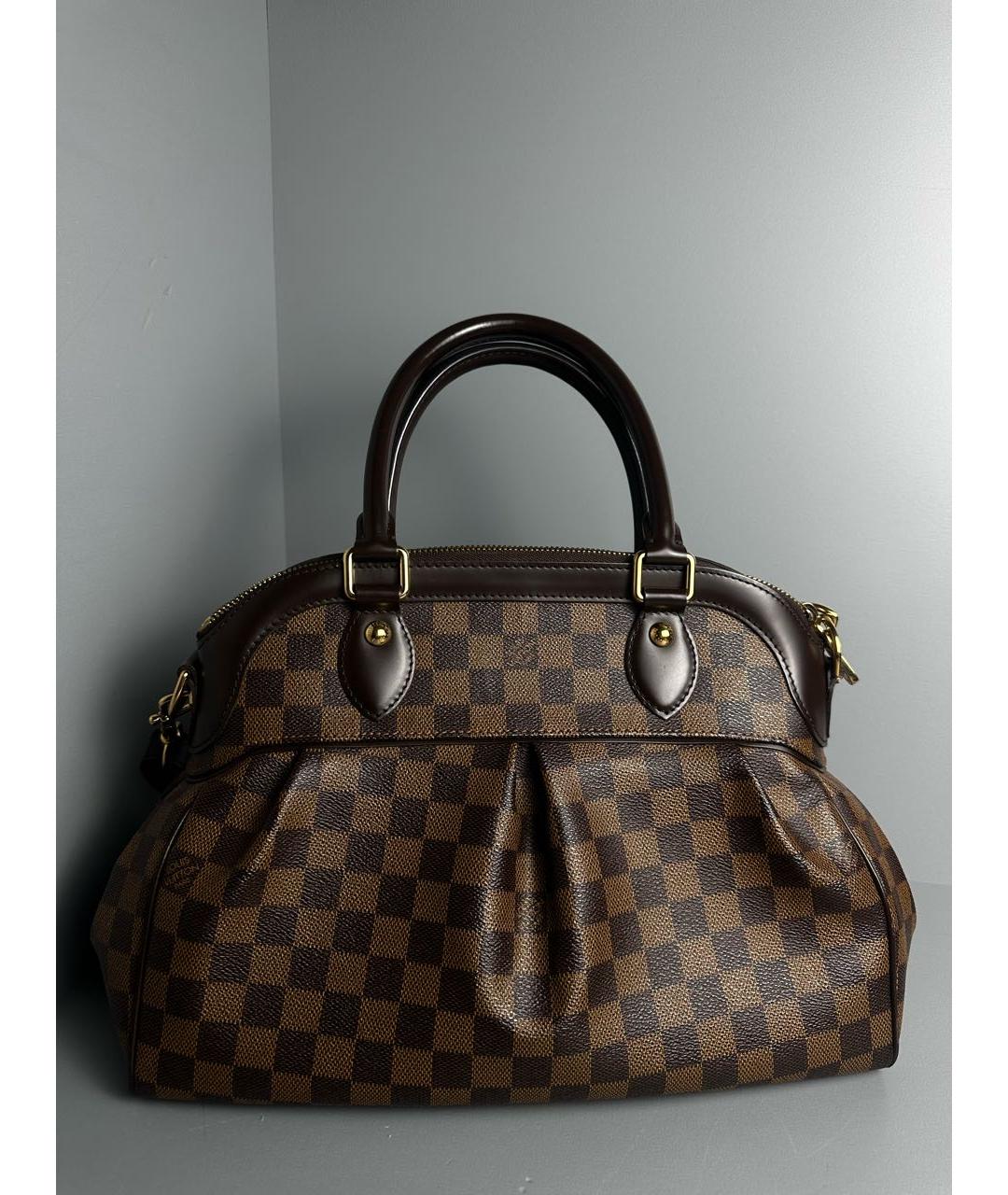 LOUIS VUITTON Коричневая кожаная сумка с короткими ручками, фото 5