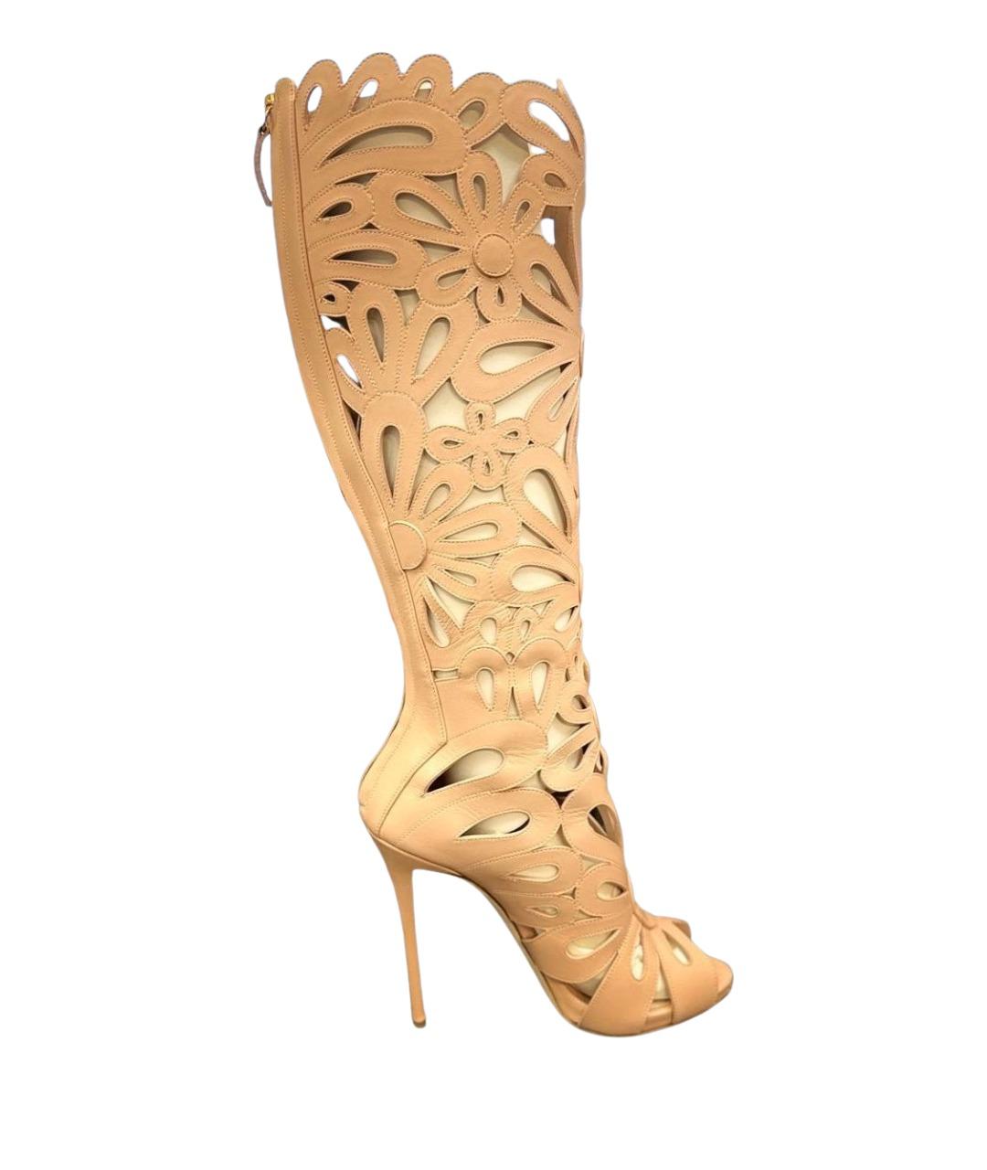 GIUSEPPE ZANOTTI DESIGN Коралловые кожаные босоножки, фото 1