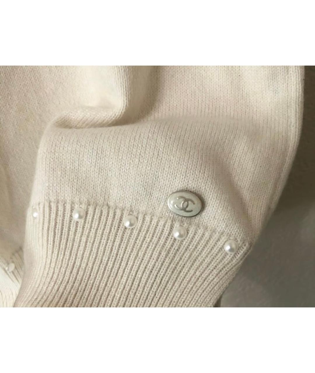 CHANEL Белый хлопковый джемпер / свитер, фото 3