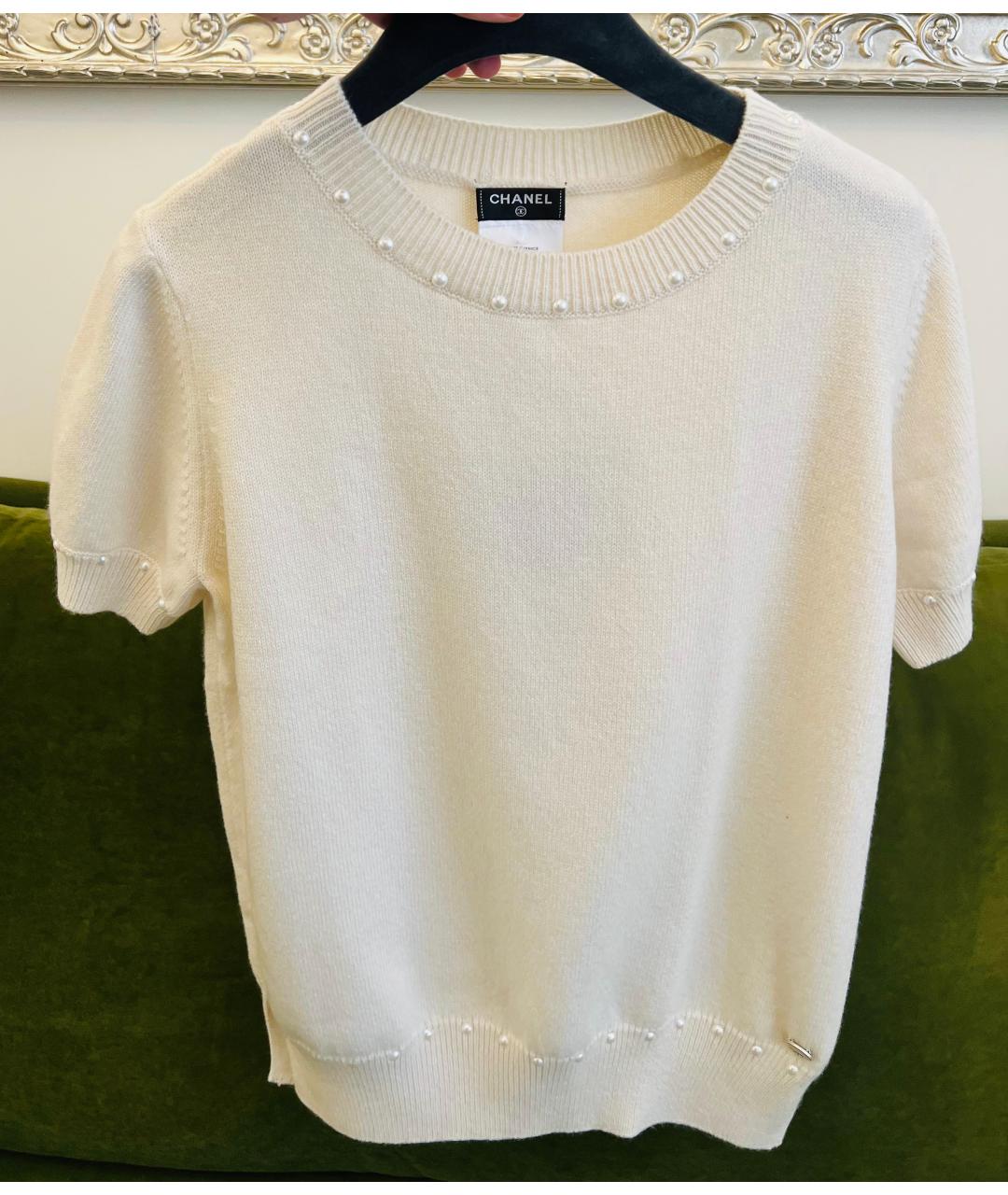 CHANEL Белый хлопковый джемпер / свитер, фото 5