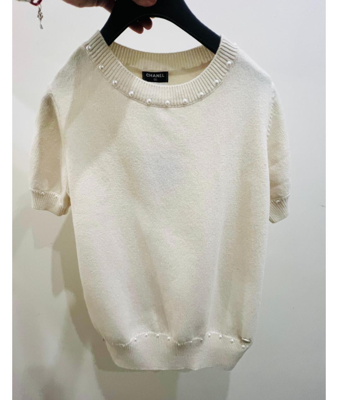 CHANEL Белый хлопковый джемпер / свитер, фото 2