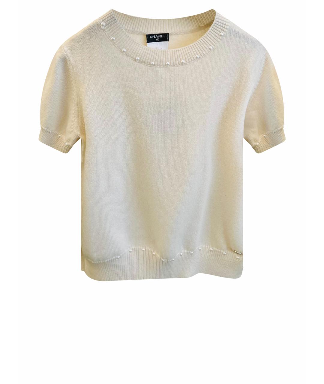 CHANEL Белый хлопковый джемпер / свитер, фото 1