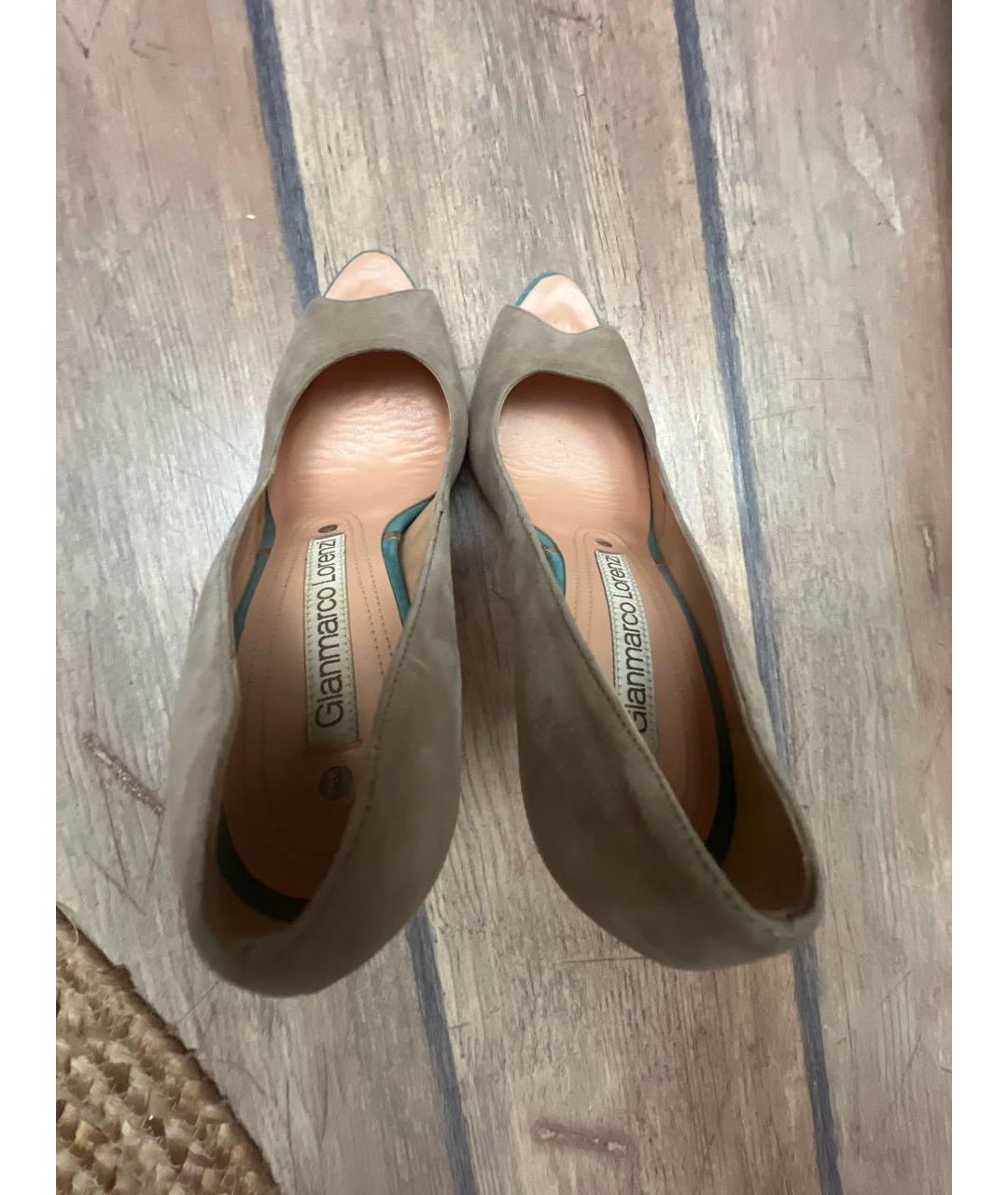 GIAN MARCO LORENZI Бежевые замшевые туфли, фото 3