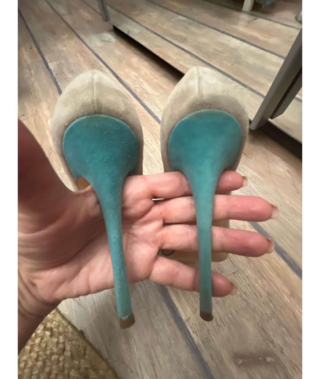 GIAN MARCO LORENZI Бежевые замшевые туфли, фото 5