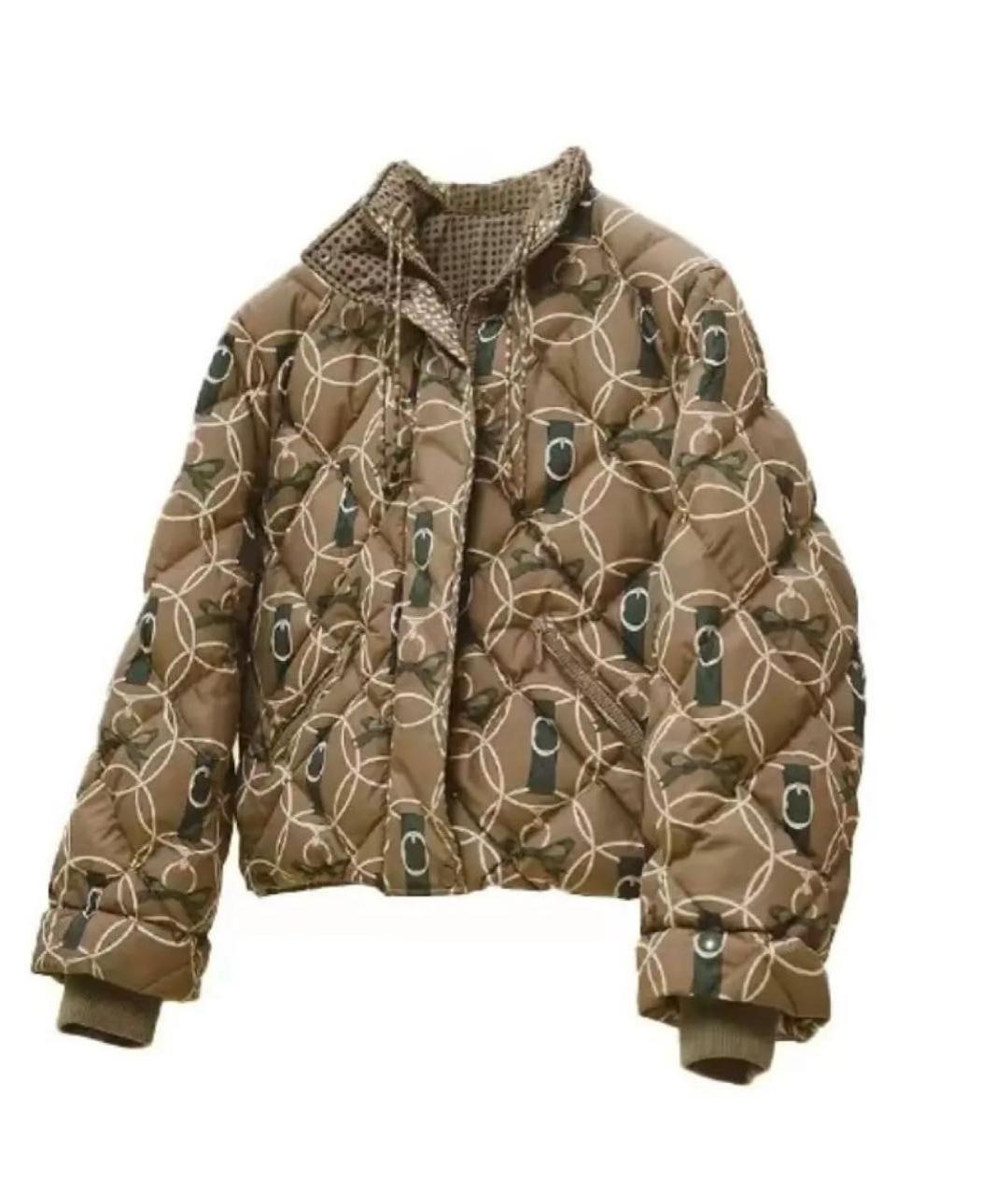 HERMES Коричневый пуховик, фото 7