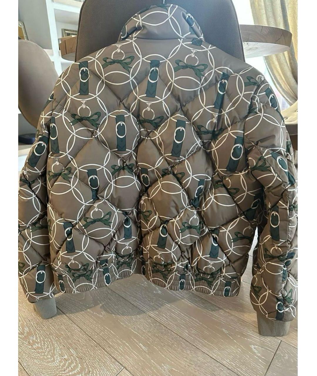 HERMES Коричневый пуховик, фото 2