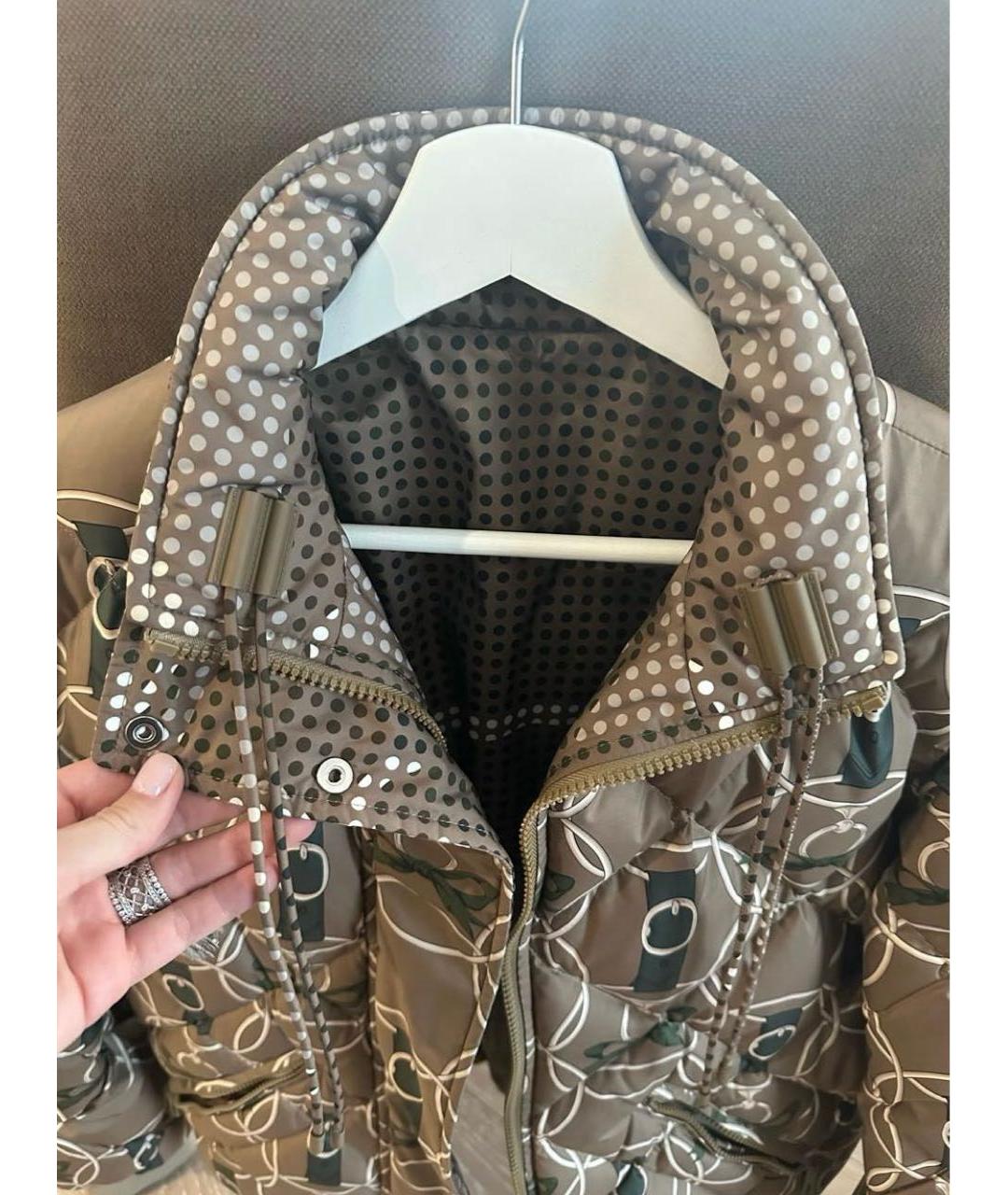 HERMES Коричневый пуховик, фото 3