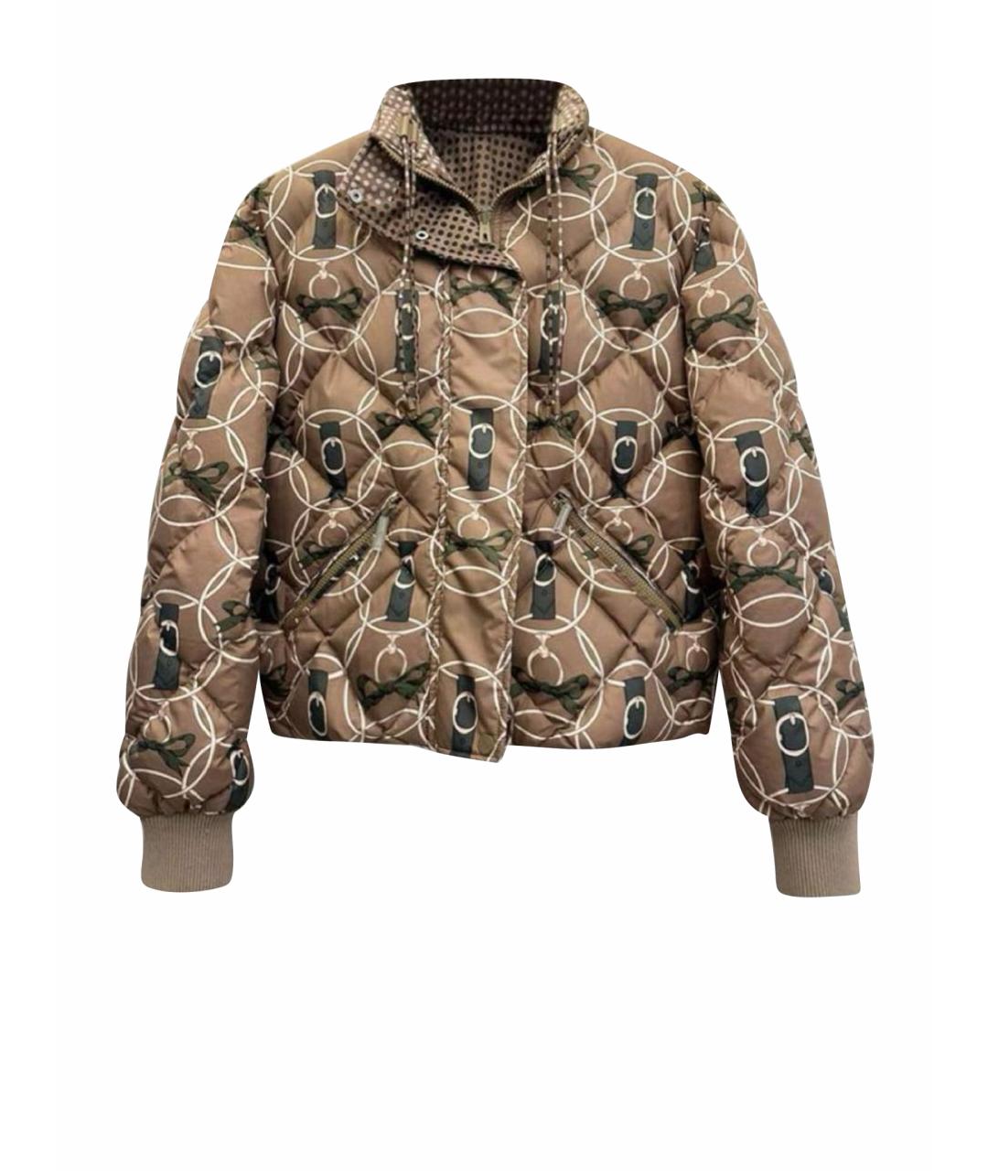 HERMES Коричневый пуховик, фото 1