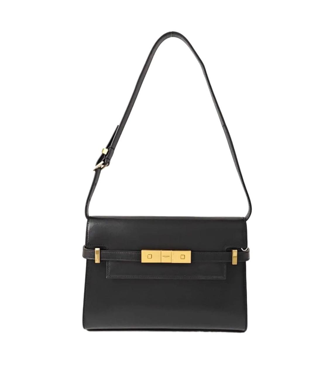 SAINT LAURENT Черная кожаная сумка через плечо, фото 9