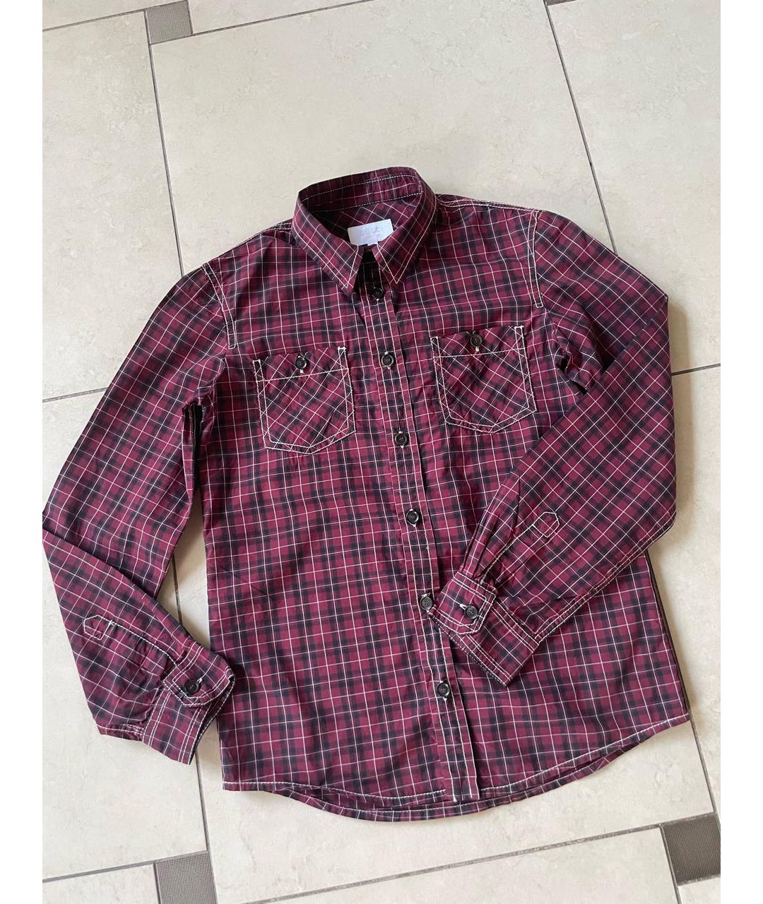 GUCCI Бордовая хлопковая детская рубашка, фото 4