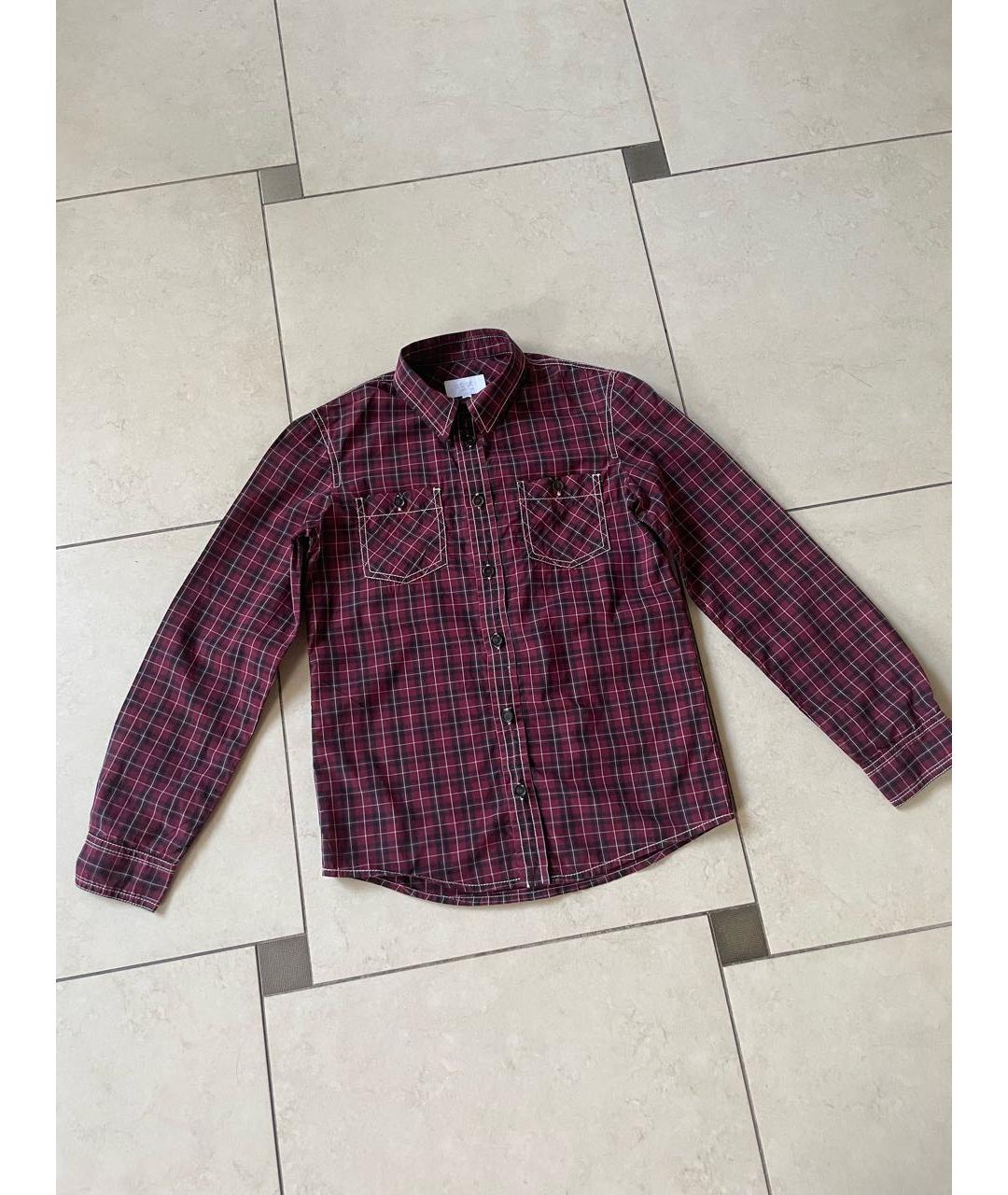 GUCCI Бордовая хлопковая детская рубашка, фото 7