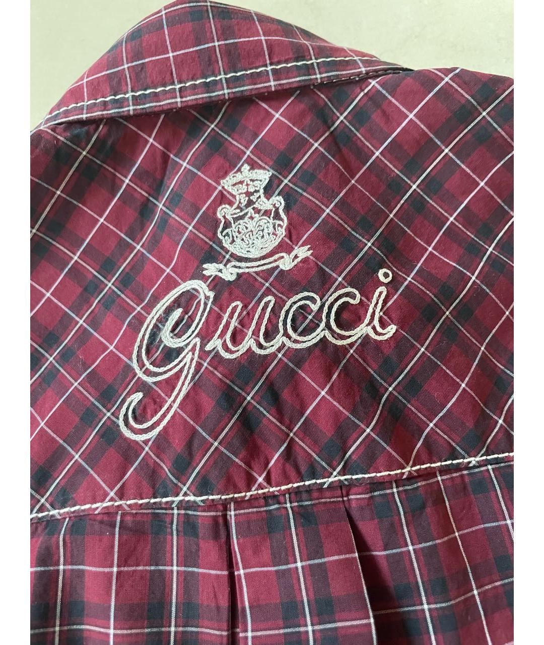 GUCCI Бордовая хлопковая детская рубашка, фото 3