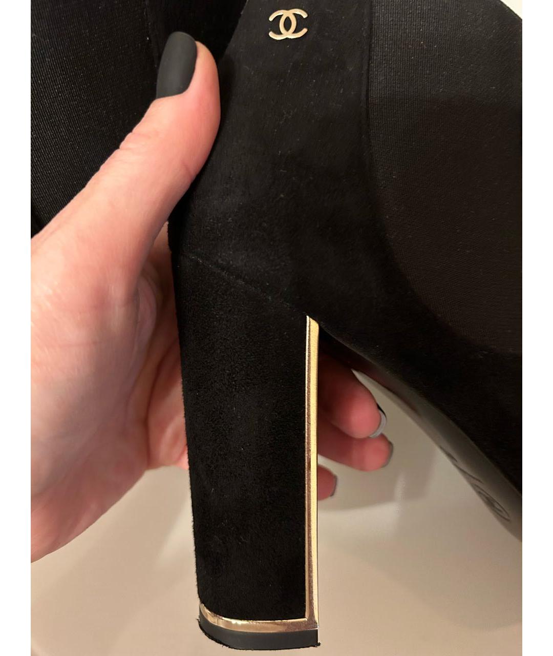 CHANEL Черные замшевые ботильоны, фото 8