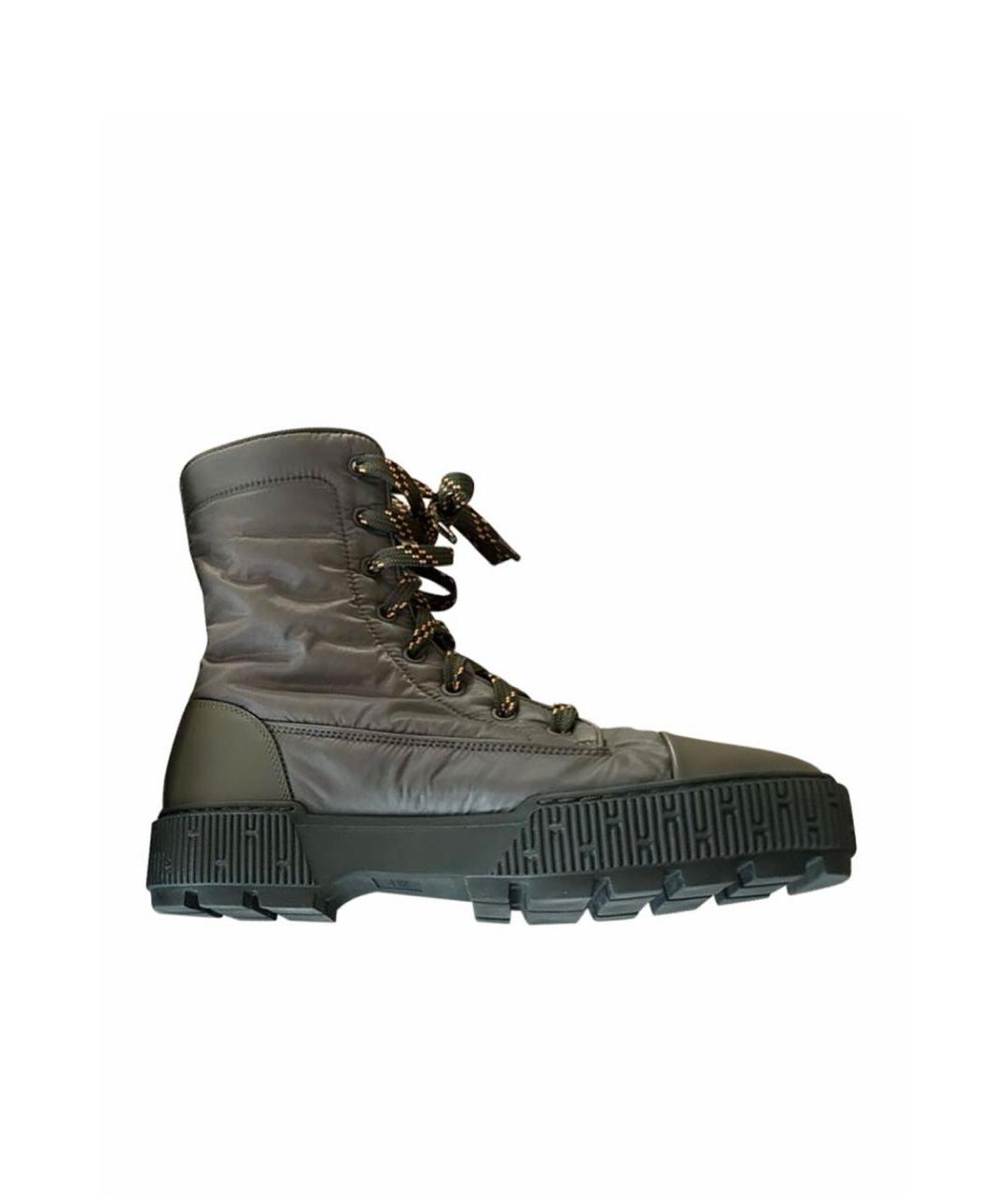 HERMES Хаки текстильные ботинки, фото 7