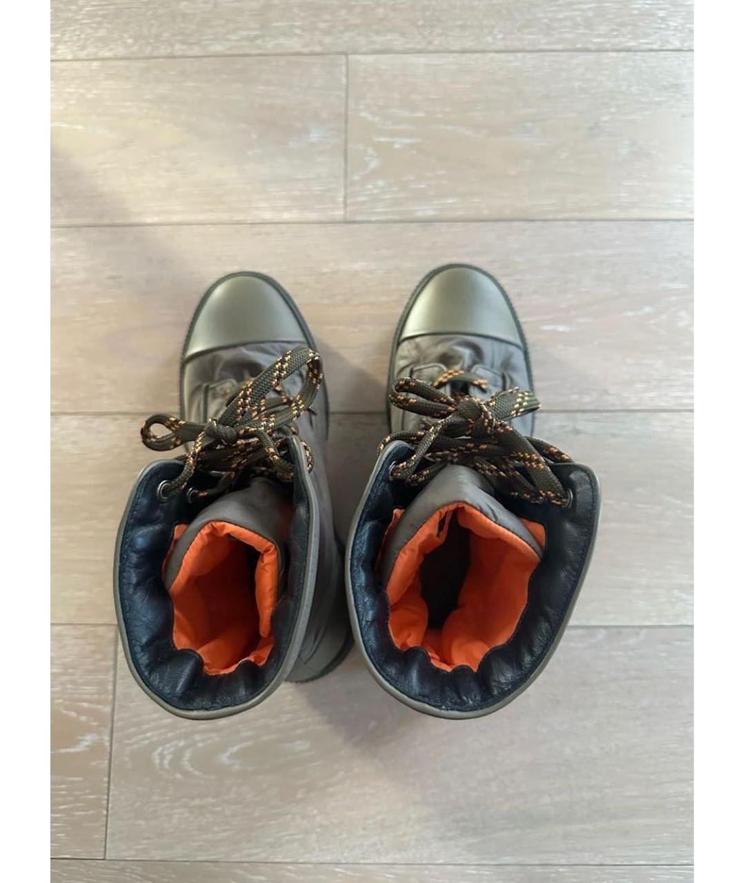 HERMES Хаки текстильные ботинки, фото 3