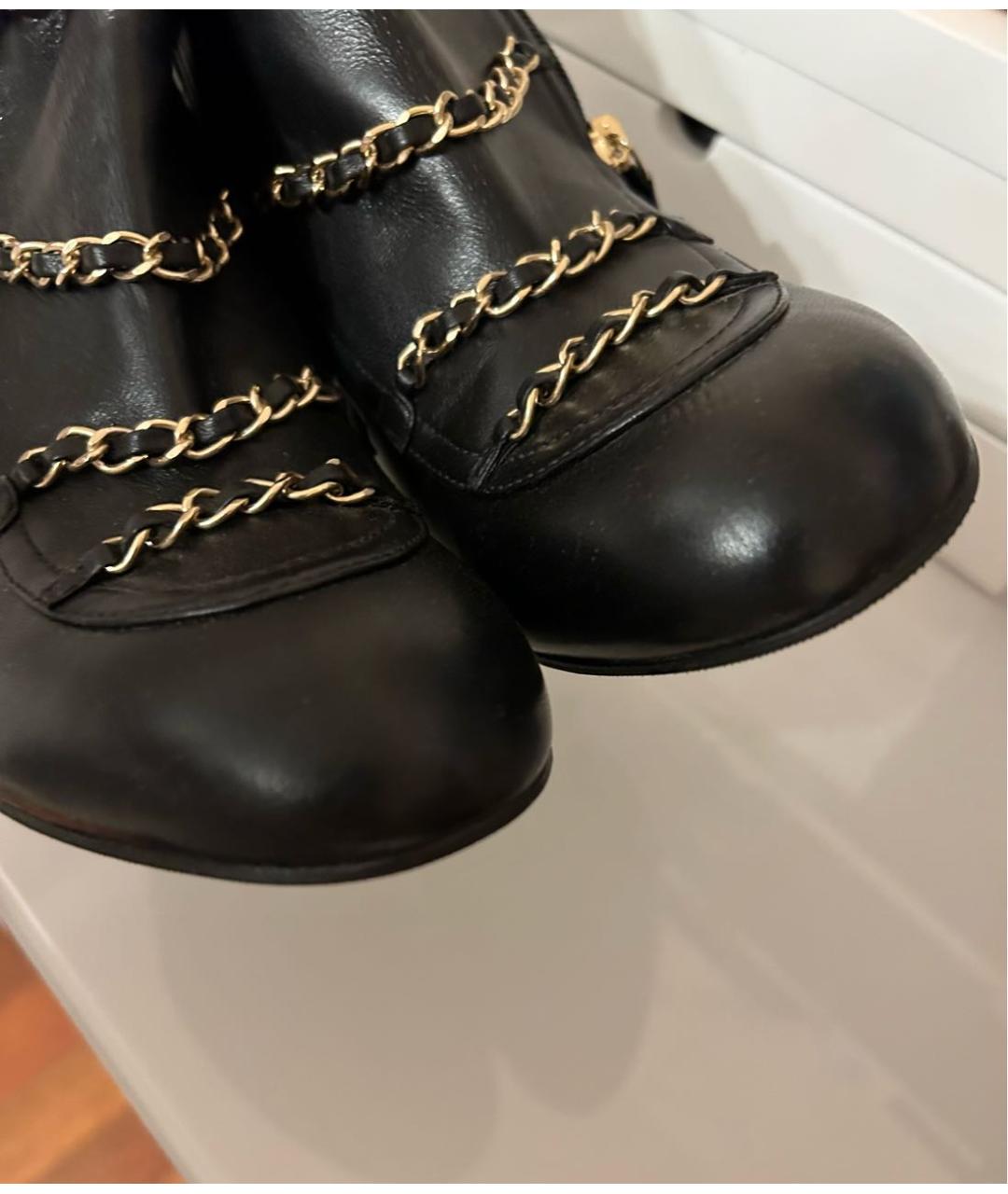 CHANEL Черные кожаные ботильоны, фото 7