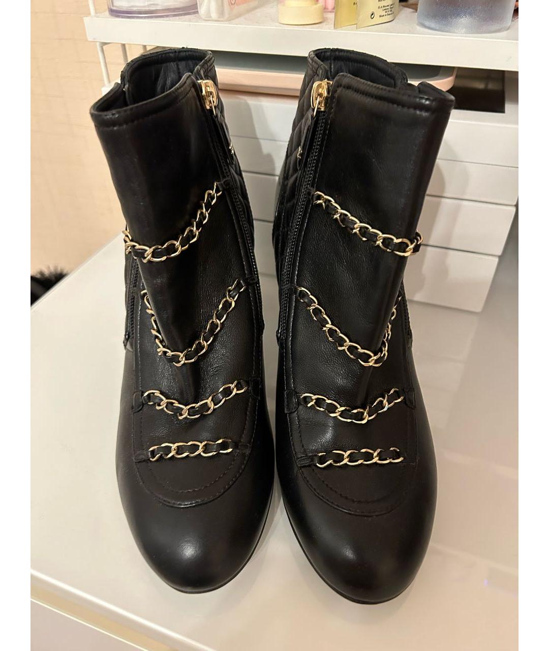 CHANEL Черные кожаные ботильоны, фото 9