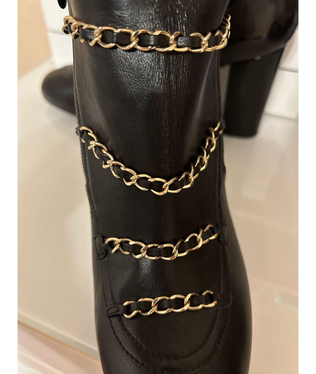 CHANEL Черные кожаные ботильоны, фото 3