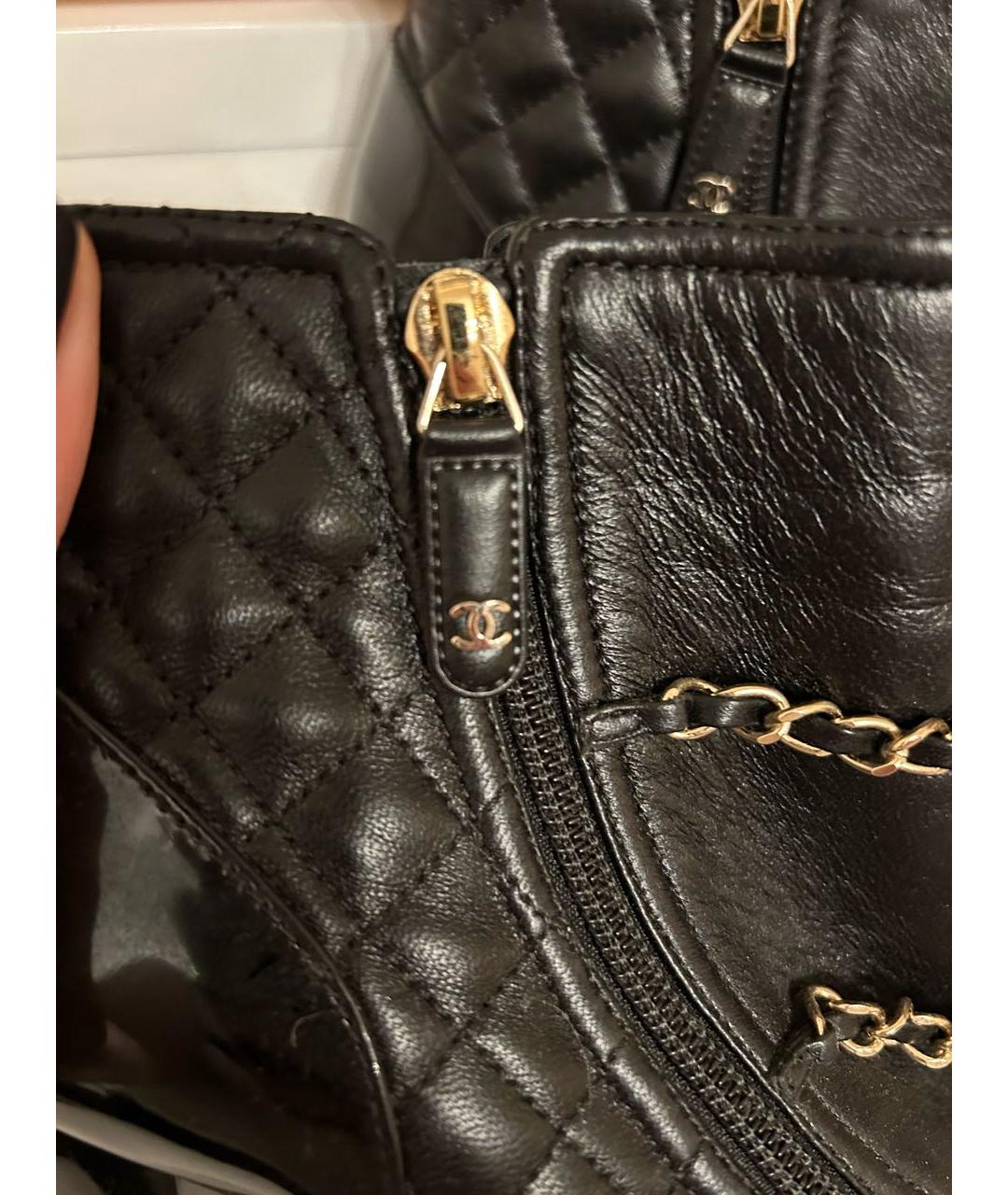 CHANEL Черные кожаные ботильоны, фото 8