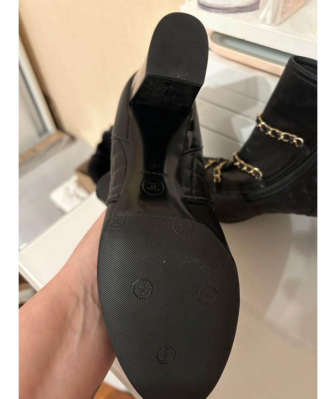 CHANEL Черные кожаные ботильоны, фото 5