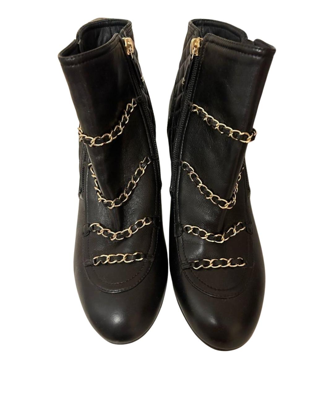 CHANEL Черные кожаные ботильоны, фото 1