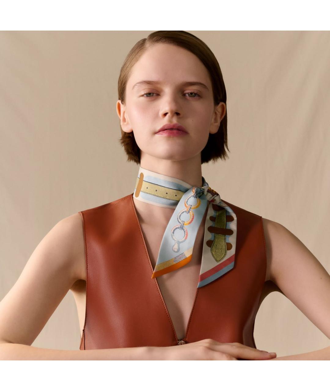 HERMES Мульти шелковый платок, фото 2