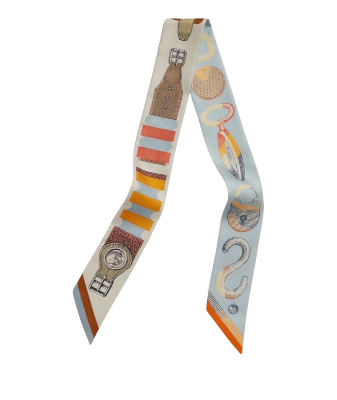 HERMES Мульти шелковый платок, фото 1