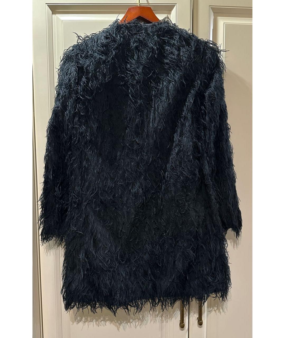 RED VALENTINO Черная полиэстеровая шуба, фото 2