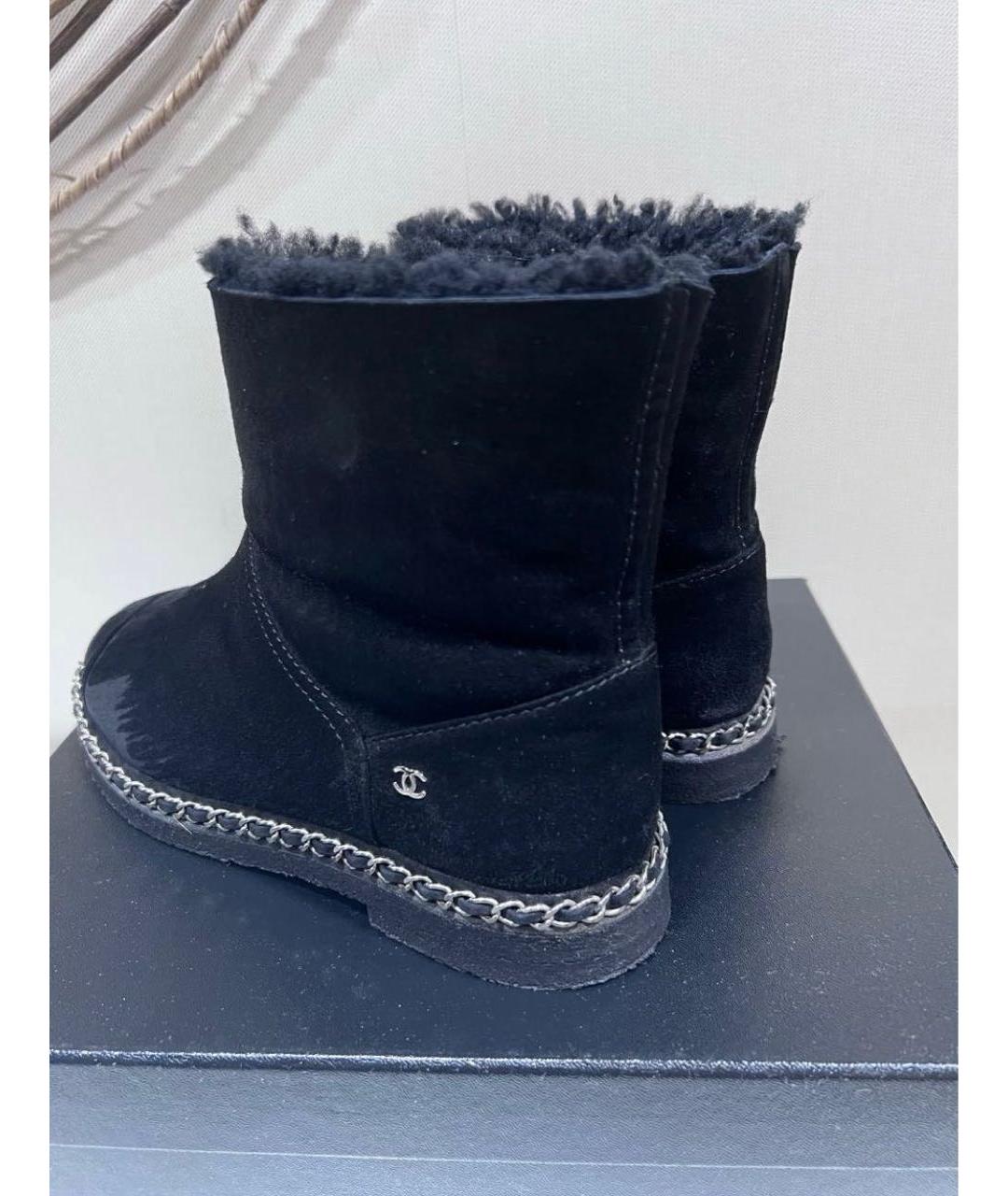 CHANEL Черные замшевые ботинки, фото 3