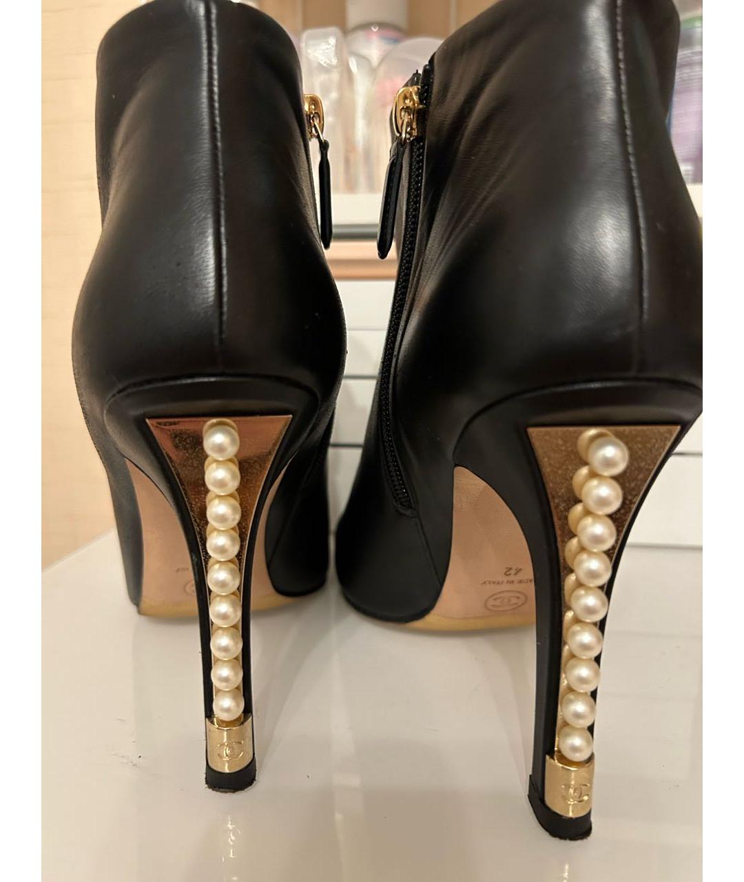 CHANEL Черные кожаные ботильоны, фото 3