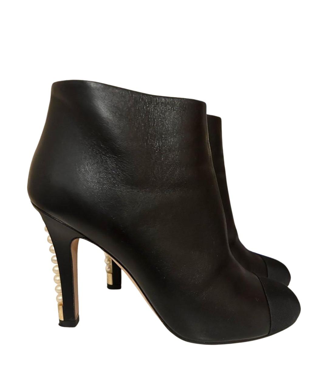CHANEL Черные кожаные ботильоны, фото 9