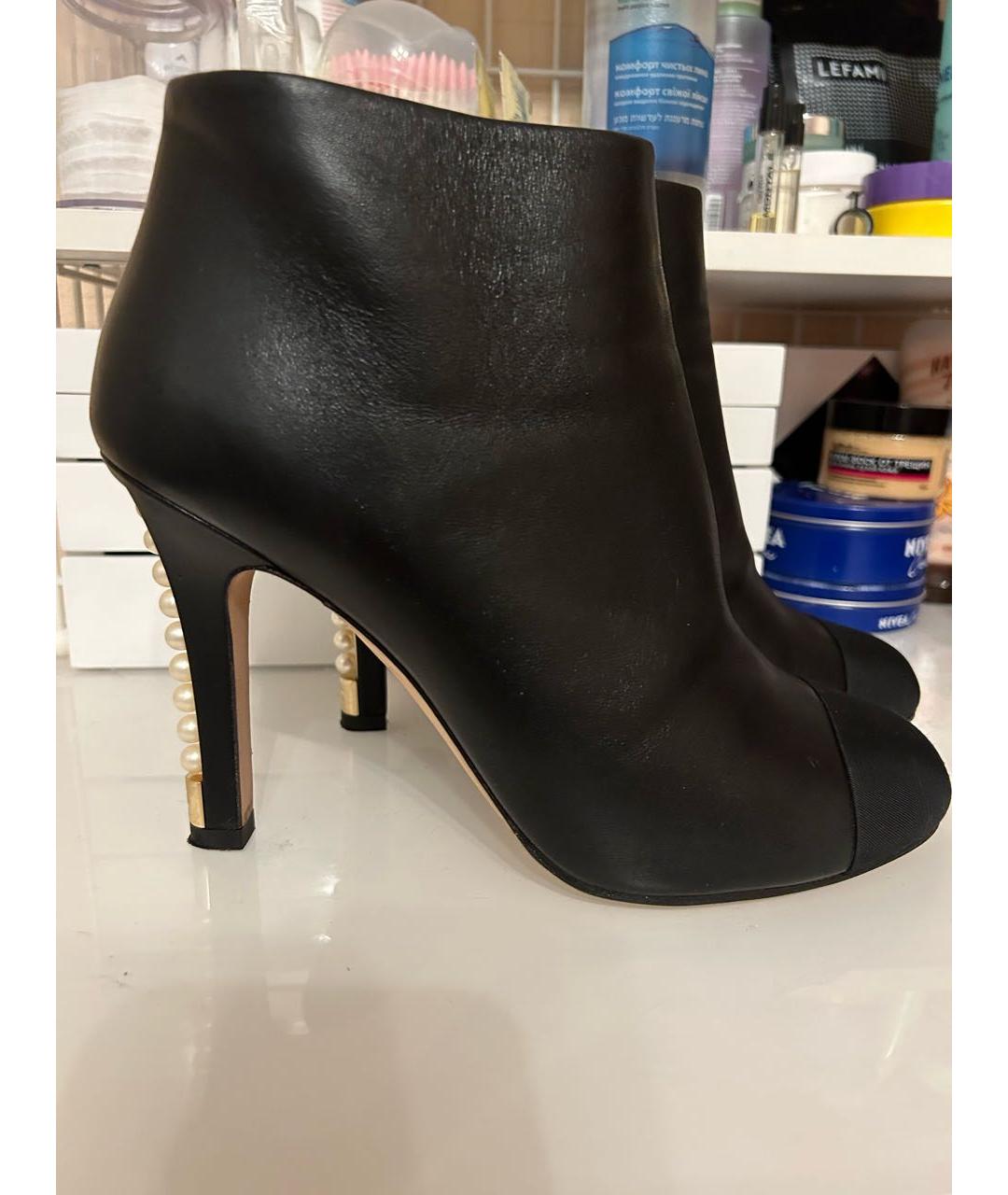 CHANEL Черные кожаные ботильоны, фото 8