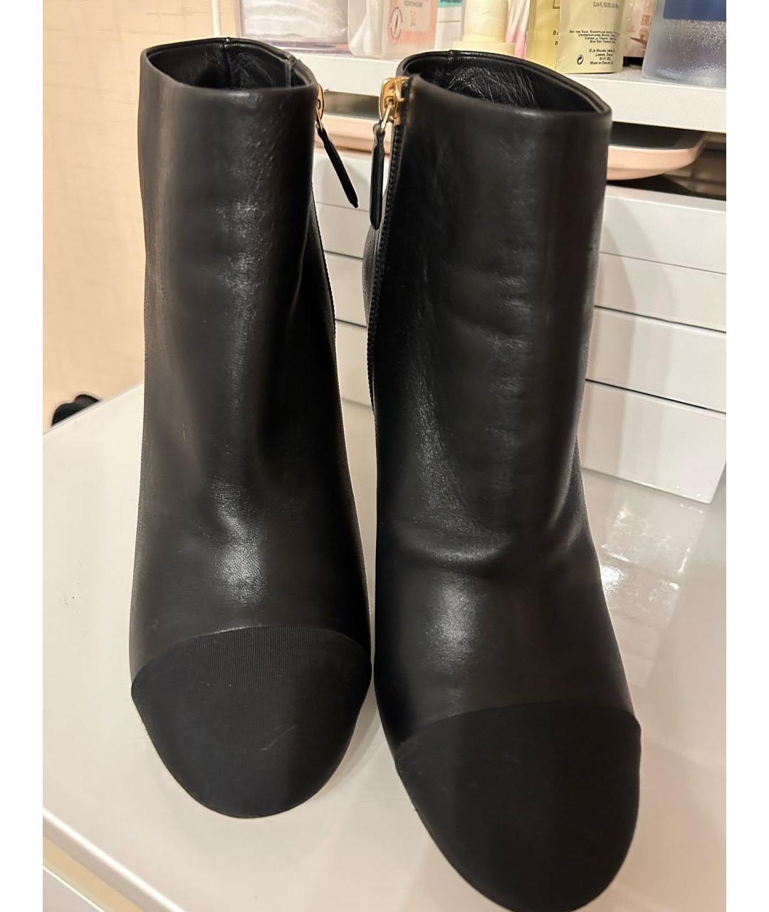 CHANEL Черные кожаные ботильоны, фото 2