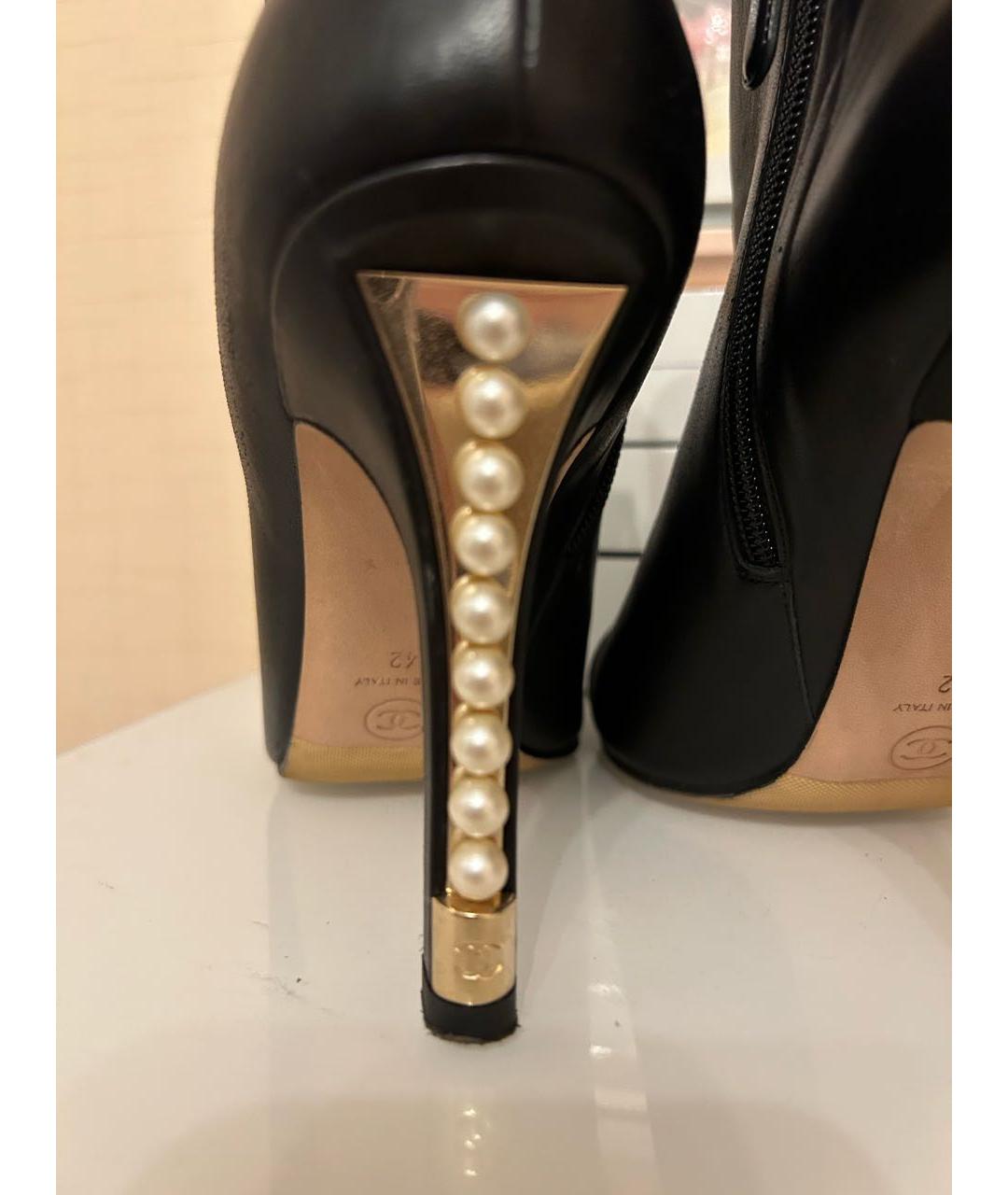 CHANEL Черные кожаные ботильоны, фото 7