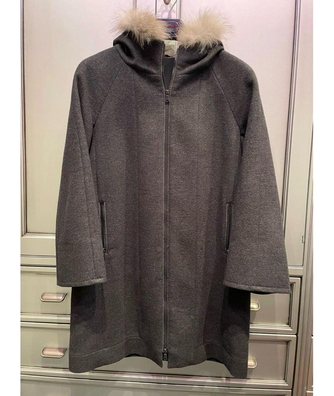 BRUNELLO CUCINELLI Антрацитовое шерстяное пальто, фото 2