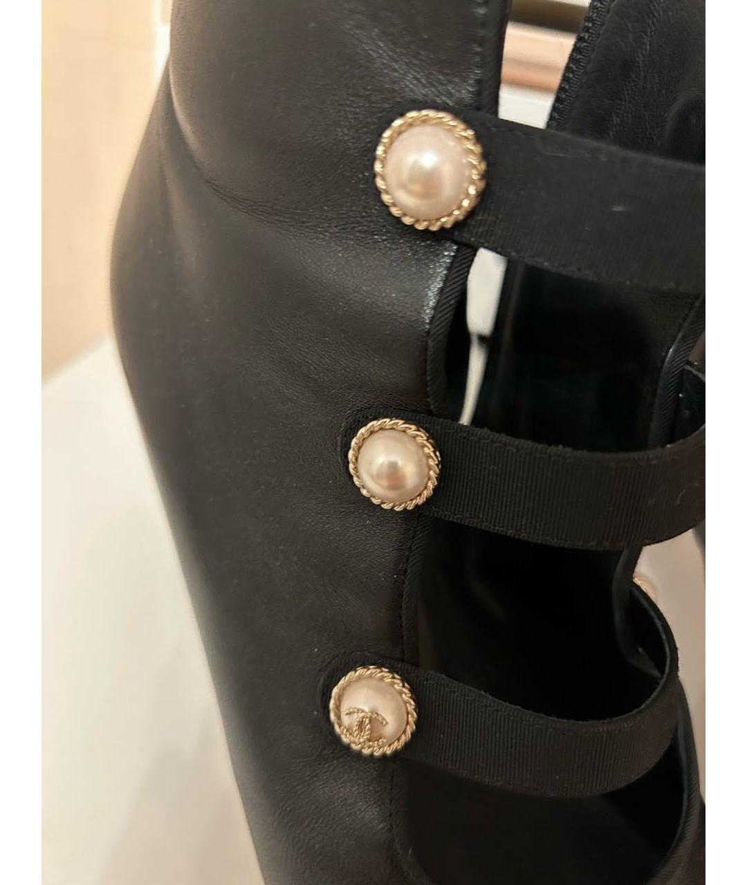 CHANEL Черные кожаные ботильоны, фото 3