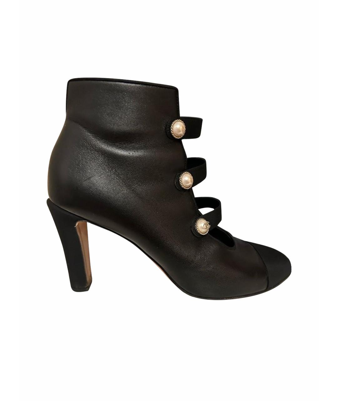 CHANEL Черные кожаные ботильоны, фото 1