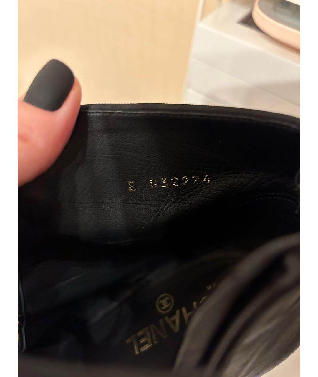 CHANEL Черные кожаные ботильоны, фото 4