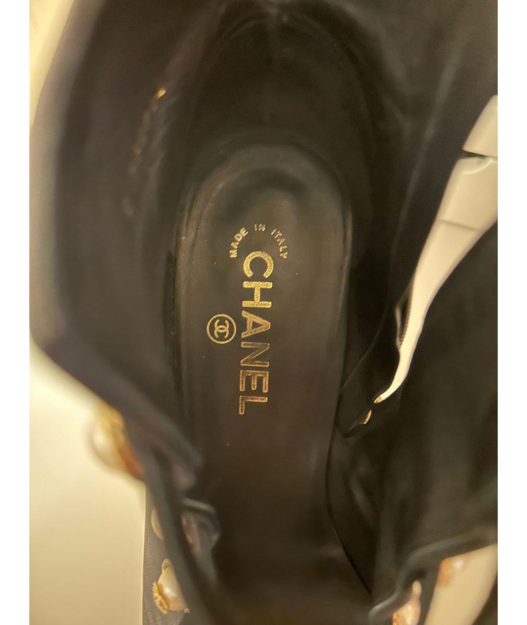 CHANEL Черные кожаные ботильоны, фото 5