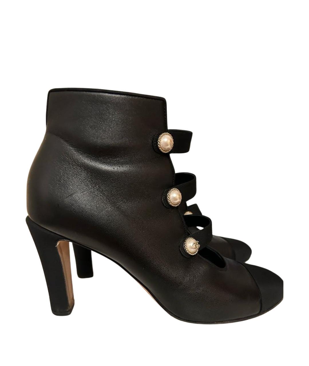 CHANEL Черные кожаные ботильоны, фото 10