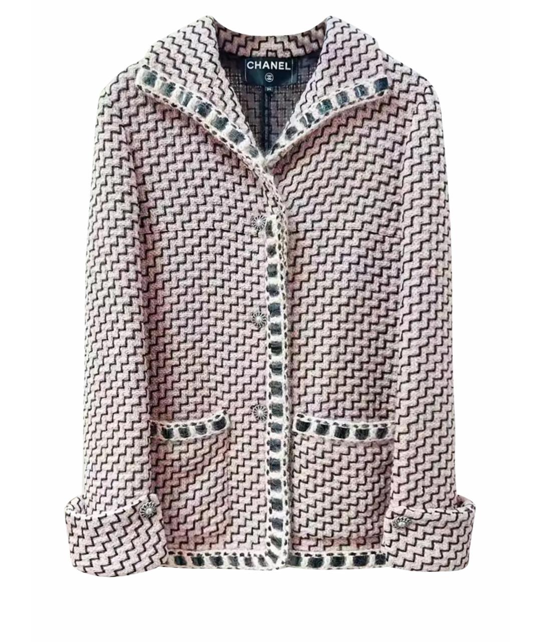 CHANEL Розовый твидовый жакет/пиджак, фото 1