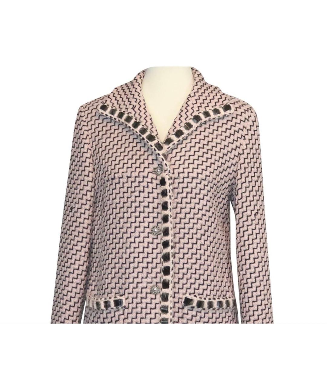 CHANEL Розовый твидовый жакет/пиджак, фото 2