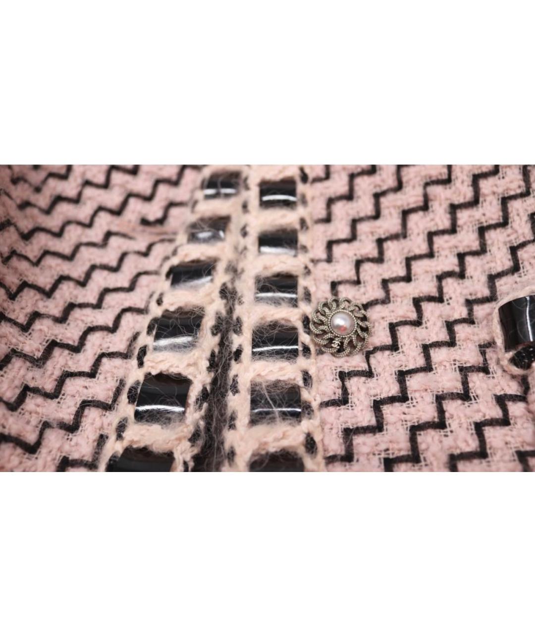 CHANEL Розовый твидовый жакет/пиджак, фото 4