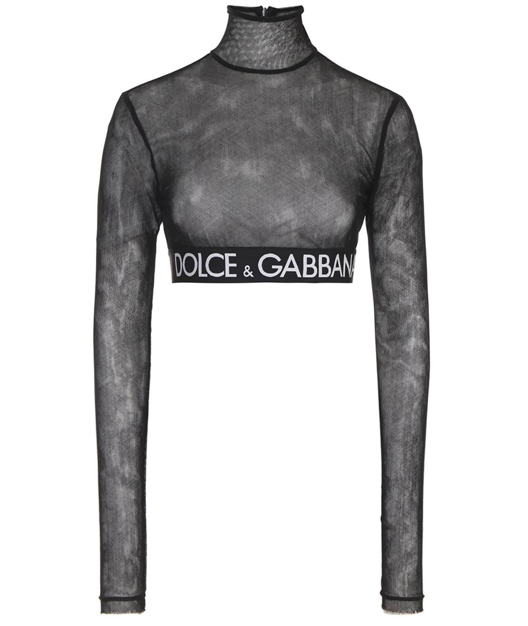 DOLCE&GABBANA Черная сетчатая водолазка, фото 1